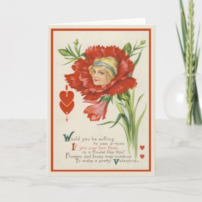 Tarjeta Festiva Vintage Valentcard (Anverso)
