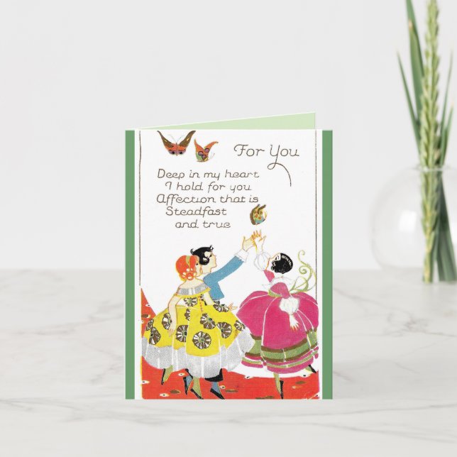 Tarjeta Festiva Vintage Valentine (Anverso)