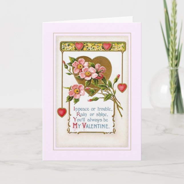 Tarjeta Festiva Vintage Valentine (Anverso)