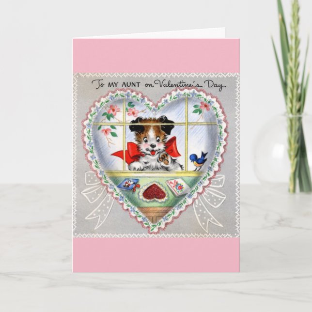 Tarjeta Festiva Vintage Valentine - A Mi Tía, (Anverso)