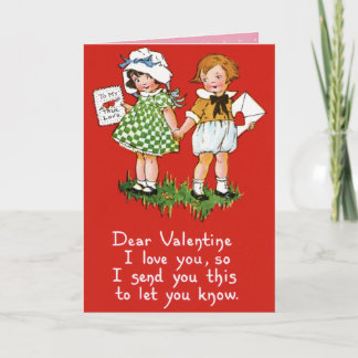 Tarjeta Festiva Vintage Valentine Card para niños