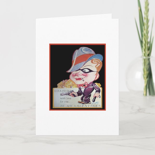 Tarjeta Festiva Vintage Valentine - Cargado con amor, (Anverso)