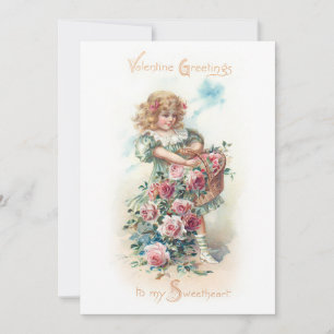 Tarjeta Festiva Vintage Valentine con rosas rosas rosas rosas