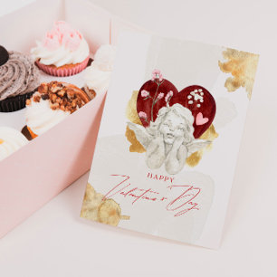 Tarjeta Festiva Vintage Valentine Cupid Angel