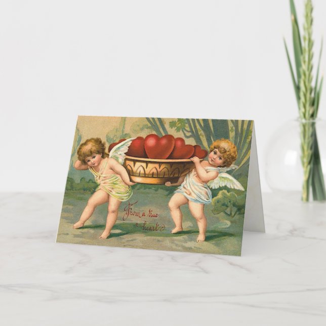 Tarjeta Festiva Vintage Valentine Cupid Card (Anverso)