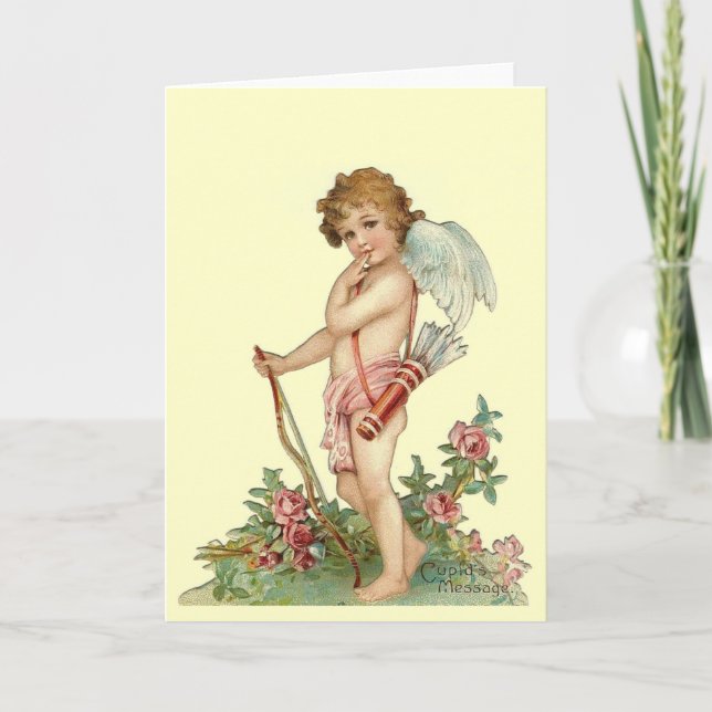 Tarjeta Festiva Vintage Valentine Cupid Card (Anverso)