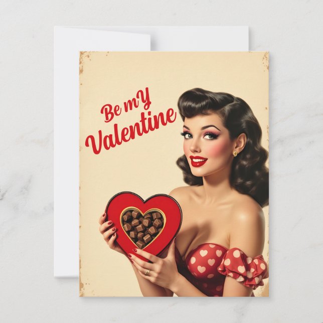 Tarjeta Festiva Vintage Valentine Day (Anverso)