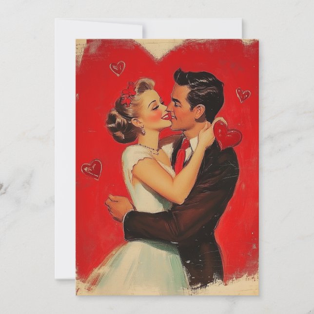 Tarjeta Festiva Vintage Valentine Day (Anverso)