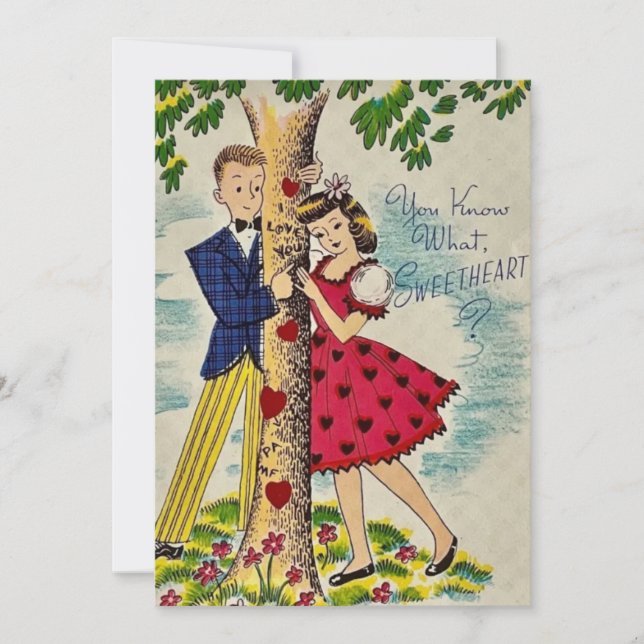 Tarjeta Festiva Vintage Valentine Day Prima (Anverso)
