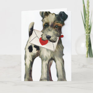 Tarjeta Festiva Vintage Valentine Dog
