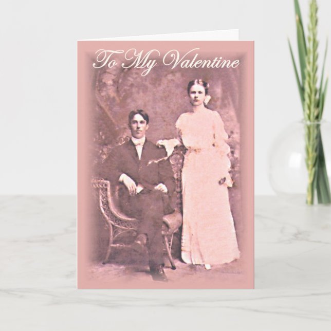 Tarjeta Festiva Vintage Valentine Greeting (Anverso)