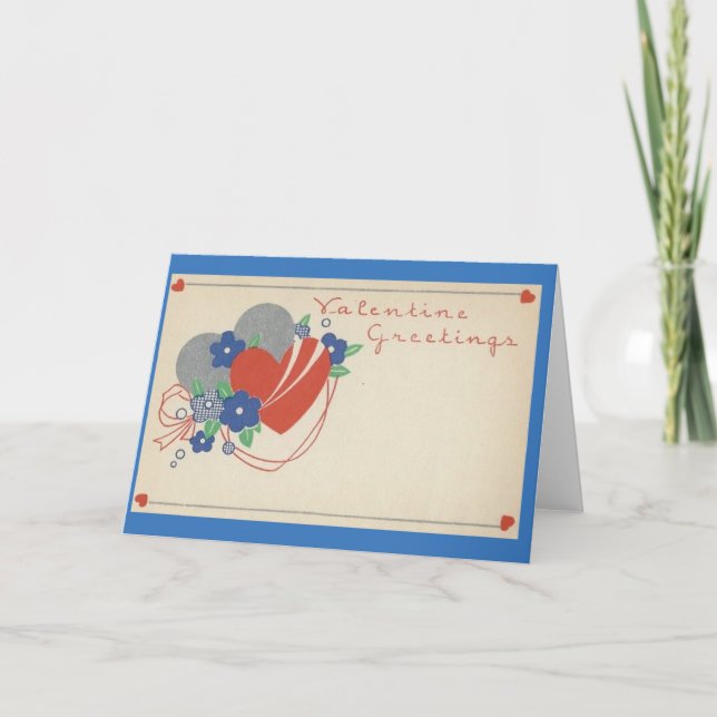 Tarjeta Festiva Vintage Valentine Greeting Card (Anverso)