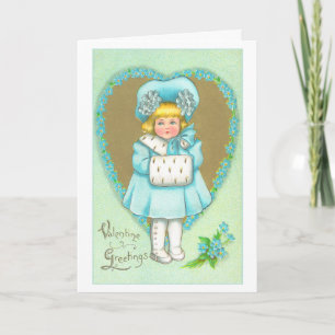 Tarjeta Festiva Vintage Valentine Greetings Nieta
