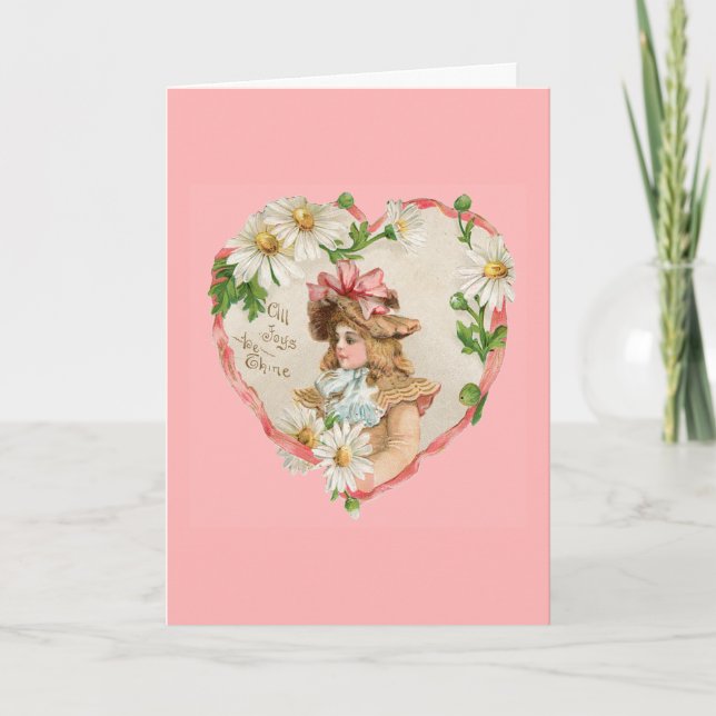 Tarjeta Festiva Vintage Valentine Heart Card (Anverso)