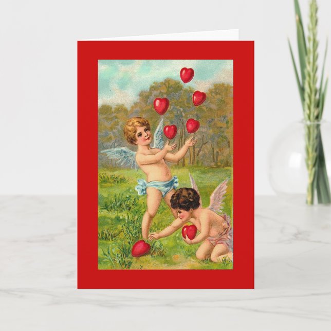Tarjeta Festiva Vintage Valentine Juggler (Anverso)