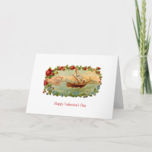 Tarjeta Festiva Vintage Valentine - Love Boat,