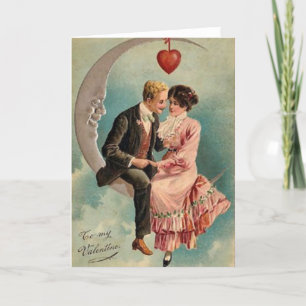 Tarjeta Festiva Vintage Valentine Lovers