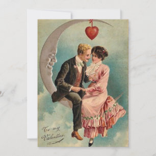 Tarjeta Festiva Vintage Valentine Lovers