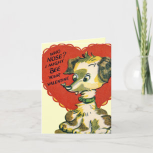 Tarjeta Festiva Vintage Valentine Puppy Card para niños
