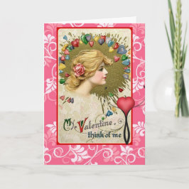Tarjeta Festiva Vintage Valentine Red Schmucker lleva tu corazón