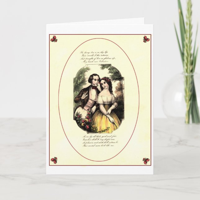 Tarjeta Festiva Vintage Valentine - Shakespearean Love, (Anverso)