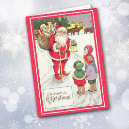 Tarjeta Festiva Vintage Victoria Era Santa Elf Card
