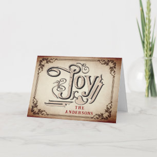 Tarjeta Festiva Vintage Victoria Joy Holiday Card