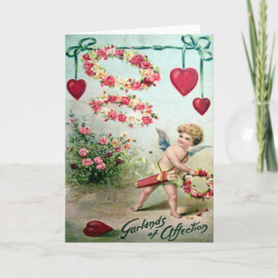 Tarjeta Festiva Vintage Victorian Valentine