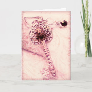 Tarjeta Festiva Vintage victoriano Key Steampunk El día de San Val