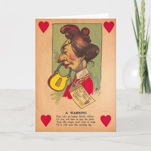 Tarjeta Festiva Vintage Vinegar Valentine - Advertencia: (Anverso)