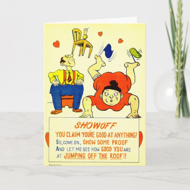 Tarjeta Festiva Vintage Vinegar Valentine - El Show Off, (Anverso)