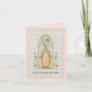 Tarjeta Festiva Vintage Virgin Mary religiosa en todas las ocasion