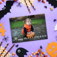 Vintage White Script Happy Halloween