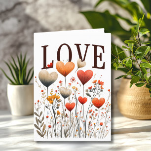 Tarjeta Festiva Vintage Wildflower Valentine