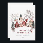 Tarjeta Festiva Vintage Winter Town Christmas Tree Corporate<br><div class="desc">Sorprende y trae alegría a los cercanos y hace que la celebración sea inolvidable. Para una mayor personalización,  haga clic en el enlace "personalizar adicional" y utilice nuestra herramienta de diseño para modificar esta plantilla.</div>