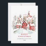 Tarjeta Festiva Vintage Winter Town Christmas Tree Corporate<br><div class="desc">Sorprende y trae alegría a los cercanos y hace que la celebración sea inolvidable. Para una mayor personalización,  haga clic en el enlace "personalizar adicional" y utilice nuestra herramienta de diseño para modificar esta plantilla.</div>