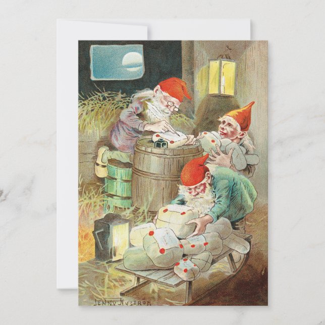 Tarjeta Festiva Vintage Xmas Jultomte (Anverso)