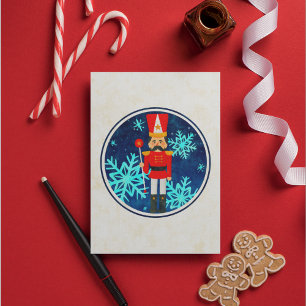Tarjeta Festiva Vintage Xmas Starry Night Navidades Nutcracker