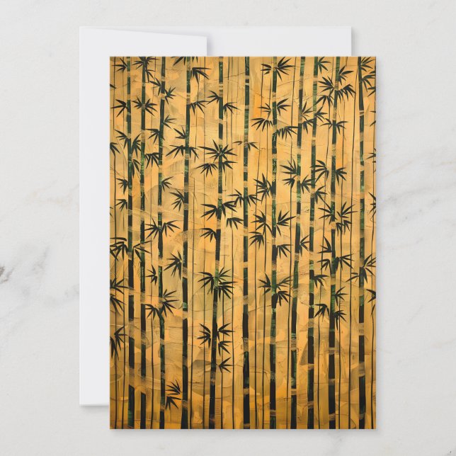 Tarjeta Festiva Vintage Zen Forest Bamboo (Anverso)