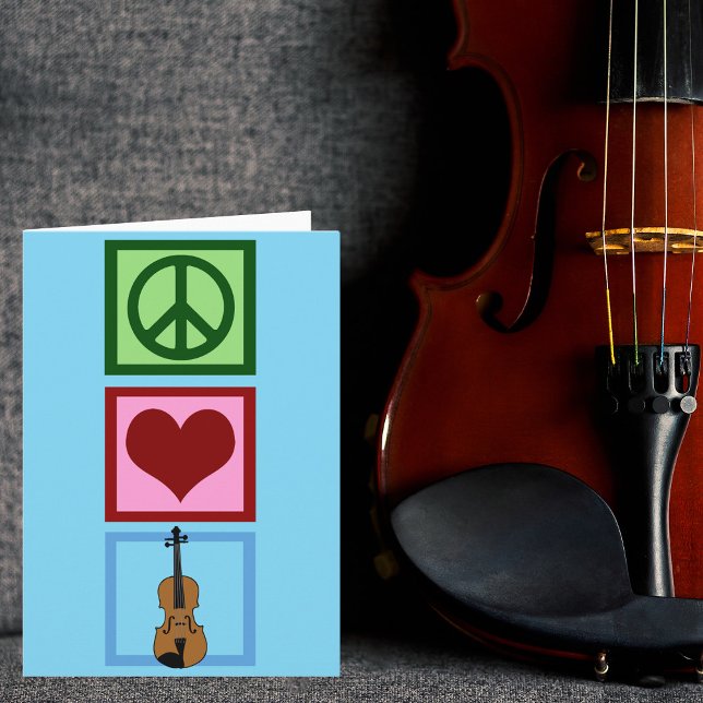 Tarjeta Festiva Violín de amor por la paz Navidades violinistas az (Subido por el creador)