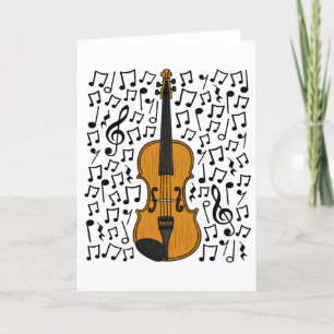 Tarjeta Festiva Violin Musical Notes Violinista Maestro de Música