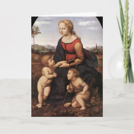 Tarjeta Festiva Virgen con Jesús y St. John por Raphael