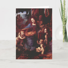 Tarjeta Festiva Virgen de las Rocas de Navidades Leonardo da Vinci