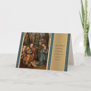 Tarjeta Festiva Virgen María Jesús José Escritura