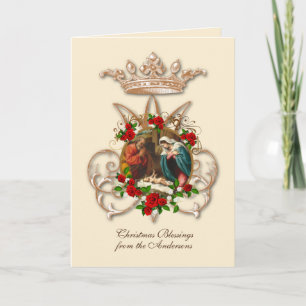 Tarjeta Festiva Virgen María Religiosa Natividad San José Jesús
