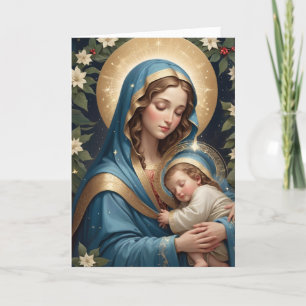 Tarjeta Festiva Virgen María Santísima Católica Tradicional