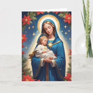 Tarjeta Festiva Virgen María Santísima Católica Tradicional