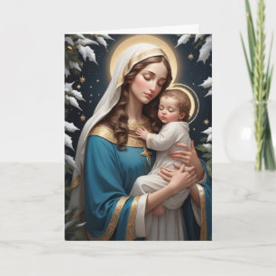 Tarjeta Festiva Virgen María Santísima Católica Tradicional