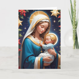 Tarjeta Festiva Virgen María Santísima Católica Tradicional