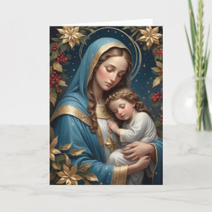 Tarjeta Festiva Virgen María Santísima Católica Tradicional